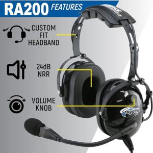 Rugged Radios RA200 Pilot Headset